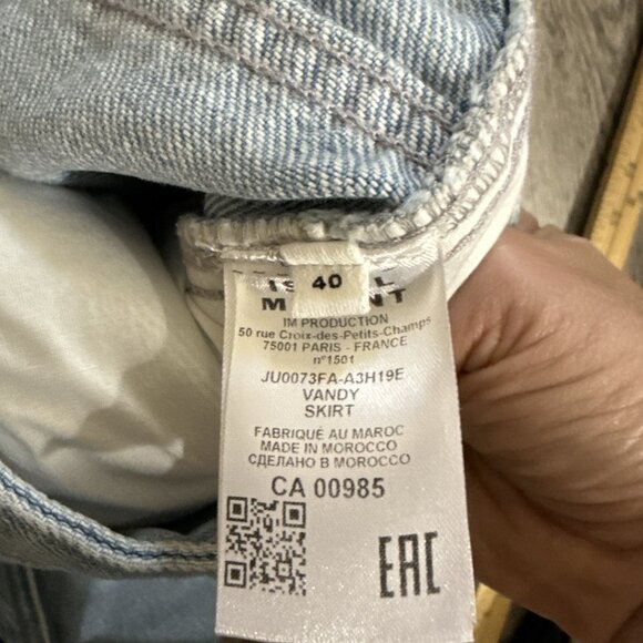 ISABEL MARANT ETOILE  Vandy skirt Front Button Denim 40 - Picture 9 of 16